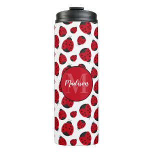 Red Ladybug Pattern Persoonlijk Thermosbeker