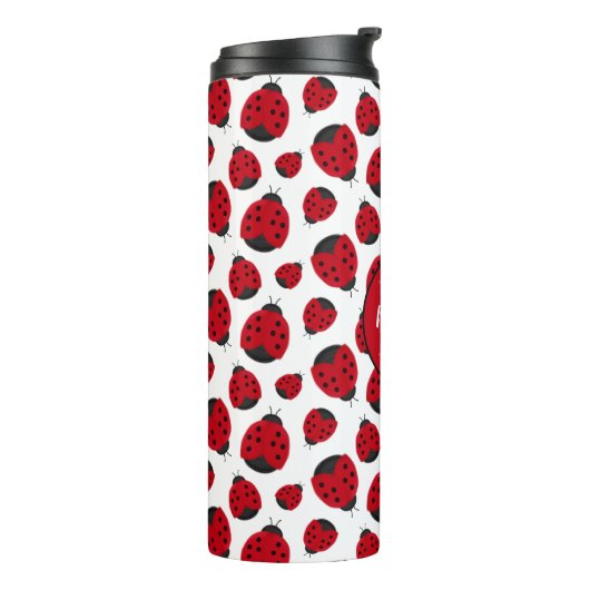Red Ladybug Pattern Persoonlijk Thermosbeker (Gedraaid links)