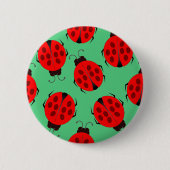 Red Ladybug Pattern Ronde Button 5,7 Cm (Voorkant)