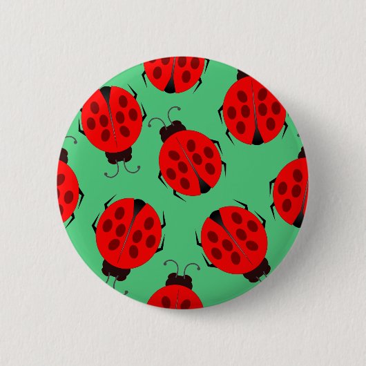 Red Ladybug Pattern Ronde Button 5,7 Cm (Voorkant)
