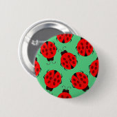 Red Ladybug Pattern Ronde Button 5,7 Cm (Voorkant /achterkant)