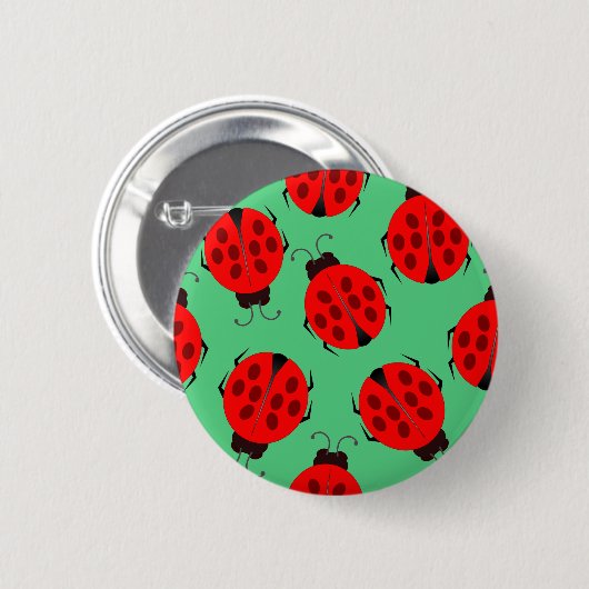 Red Ladybug Pattern Ronde Button 5,7 Cm (Voorkant /achterkant)