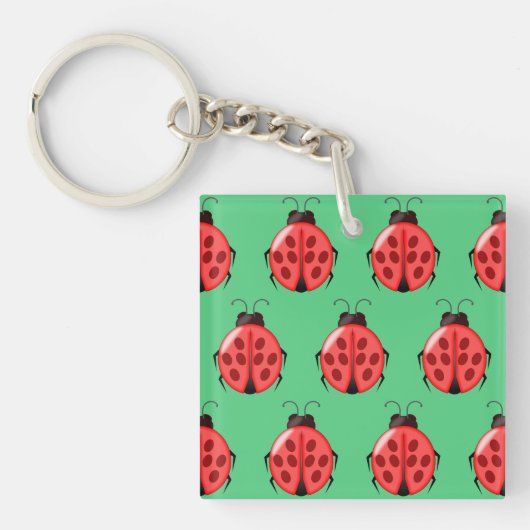 Red Ladybug Pattern Sleutelhanger (voorkant)