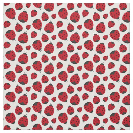 Red Ladybug Pattern Stof (Swatch)