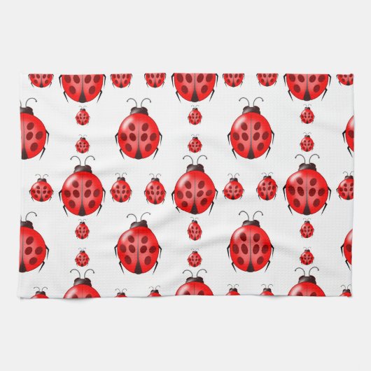 Red Ladybug Pattern Theedoek (Horizontaal)