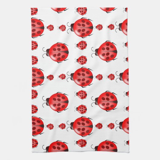 Red Ladybug Pattern Theedoek (Verticaal)