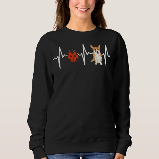 Red Ladybug Pembroke Welsh Corgi Heartbeat Dog Trui (Voorkant)