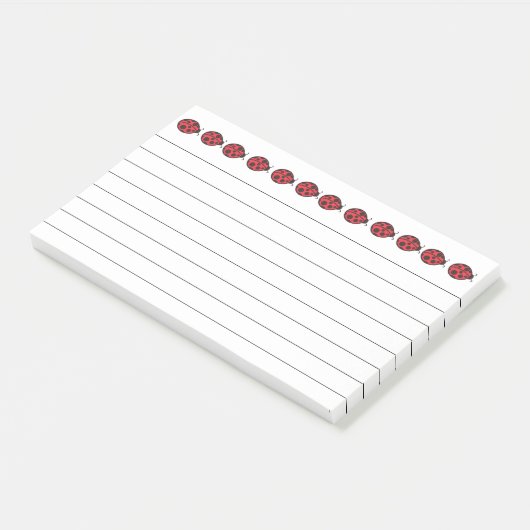Red LadyBug Post It Notes (Schuin)