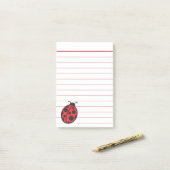 Red Ladybug Post Post-it® Notes (Op bureau)
