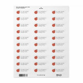 Red Ladybug Return Address Etiket (Full Sheet)