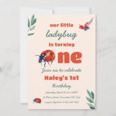 Red Ladybug Schattige Eerste 1e Baby Verjaardagsfe Kaart (Voorkant)