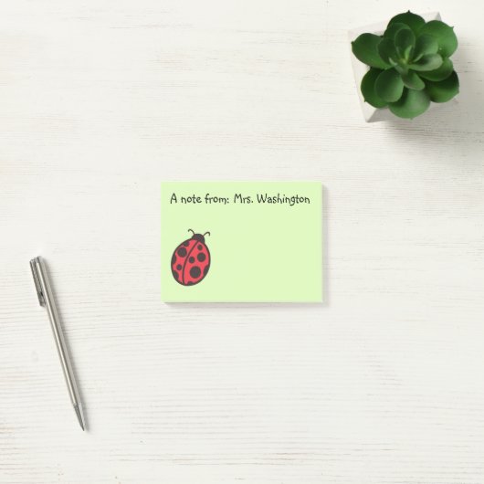 Red Ladybug Teacher's Post It Notes Gift (Kantoor)