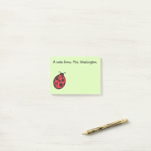 Red Ladybug Teacher's Post It Notes Gift (Op bureau)