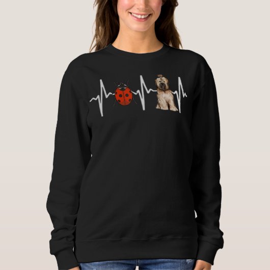 Red Ladybug Tibetan Terrier Heartbeat Dog Trui (Voorkant)
