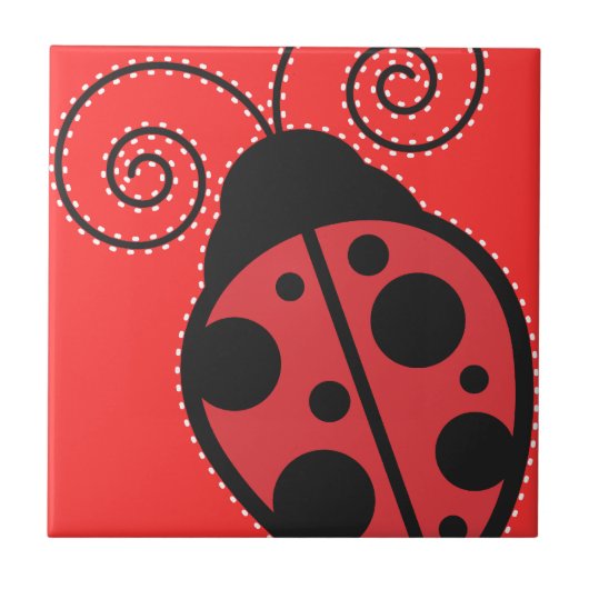 Red Ladybug Trivet Tegel Tegeltje (Voorkant)