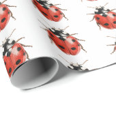 Red Ladybugs Birthday Cadeaupapier (Rol Hoek)