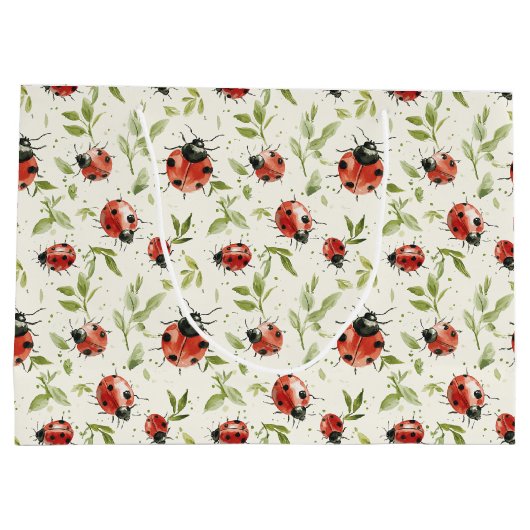 Red Ladybugs Birthday Groot Cadeauzakje (Achterkant)