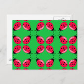 Red Ladybugs Briefkaart (Voorkant / Achterkant)