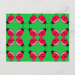 Red Ladybugs Briefkaart