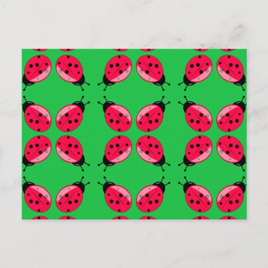 Red Ladybugs Briefkaart (Voorkant)
