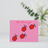Red Ladybugs Crawling Thunder_Cove Briefkaart (Staand voorkant)