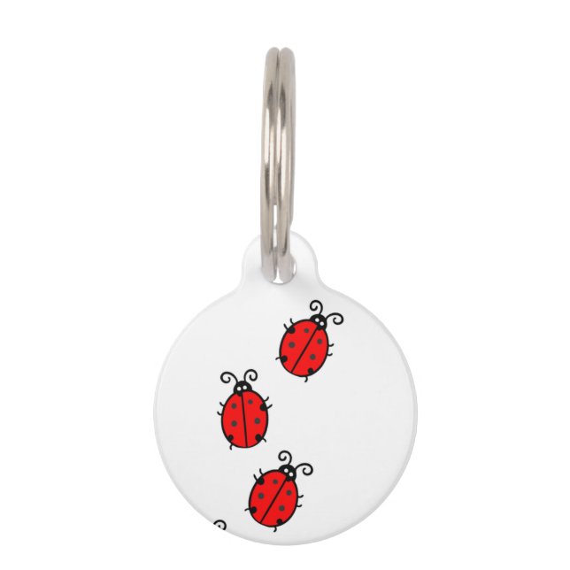 Red Ladybugs Crawling Thunder_Cove Huisdierpenning (Voorkant)