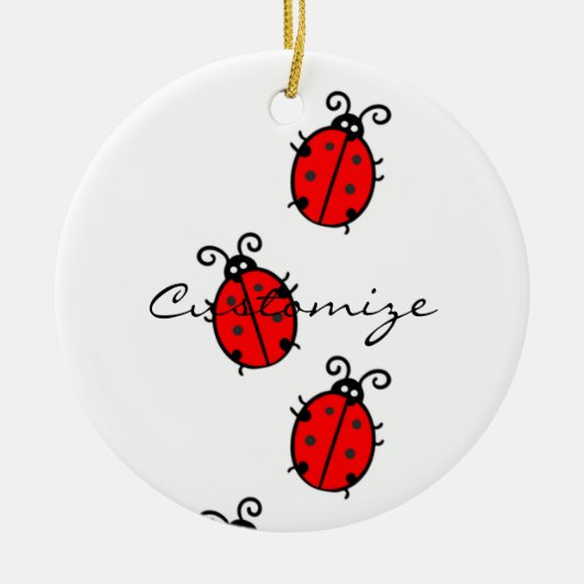 Red Ladybugs Crawling Thunder_Cove Keramisch Ornament (Voorkant)