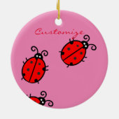 Red Ladybugs Crawling Thunder_Cove Keramisch Ornament (Achterkant)