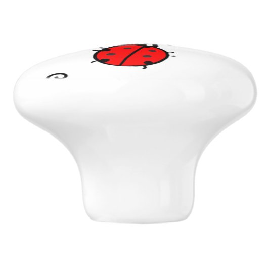 Red Ladybugs Crawling Thunder_Cove Keramische Knop (Zijkant)