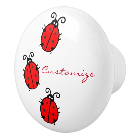 Red Ladybugs Crawling Thunder_Cove Keramische Knop (Rechts)