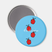 Red Ladybugs Crawling Thunder_Cove Magneet (Voorkant / Achterkant)