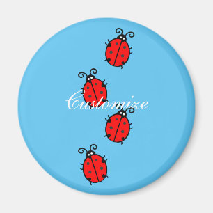 Red Ladybugs Crawling Thunder_Cove Magneet