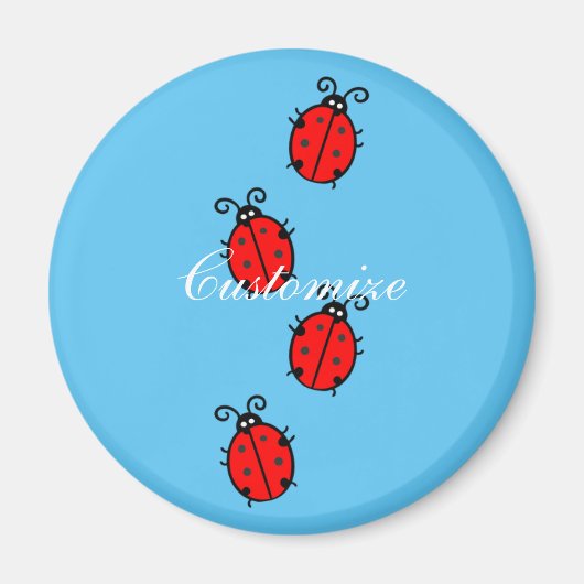 Red Ladybugs Crawling Thunder_Cove Magneet (Voorkant)