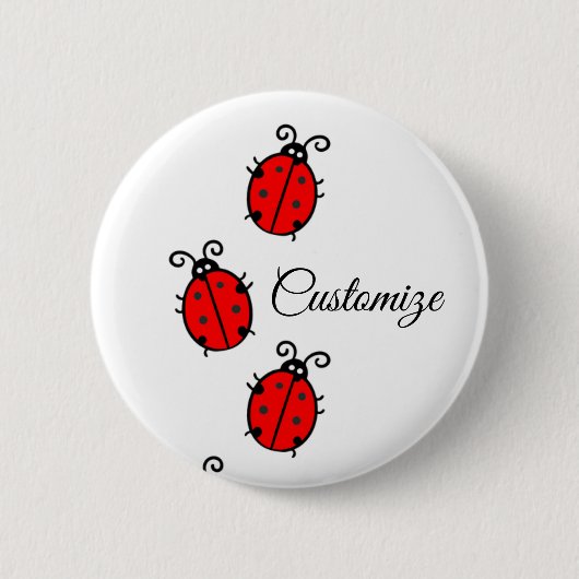 Red Ladybugs Crawling Thunder_Cove Ronde Button 5,7 Cm (Voorkant)