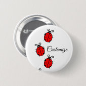 Red Ladybugs Crawling Thunder_Cove Ronde Button 5,7 Cm (Voorkant /achterkant)