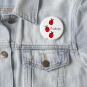 Red Ladybugs Crawling Thunder_Cove Ronde Button 5,7 Cm (In situ)