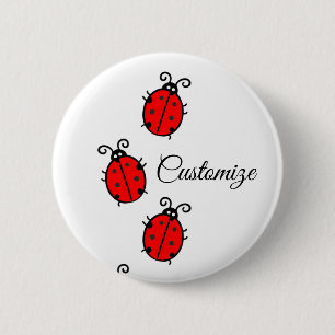 Red Ladybugs Crawling Thunder_Cove Ronde Button 5,7 Cm