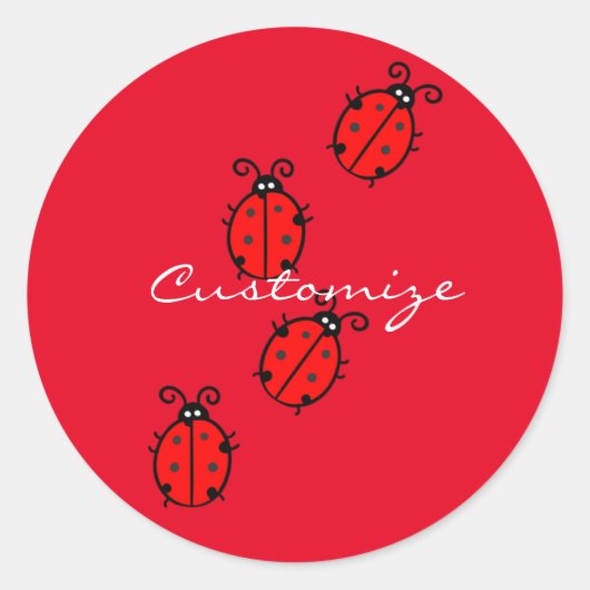 Red Ladybugs Crawling Thunder_Cove Ronde Sticker (Voorkant)