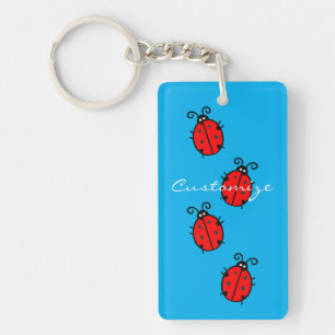 Red Ladybugs Crawling Thunder_Cove Sleutelhanger