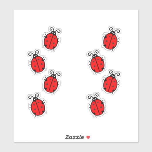 Red Ladybugs Crawling Thunder_Cove Sticker (Vel)