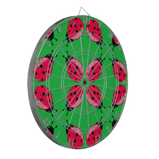 Red Ladybugs Dartbord (Voorkant Links)