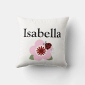 Red Ladybugs en Flowers Personalized Pillow Kussen (Achterkant)