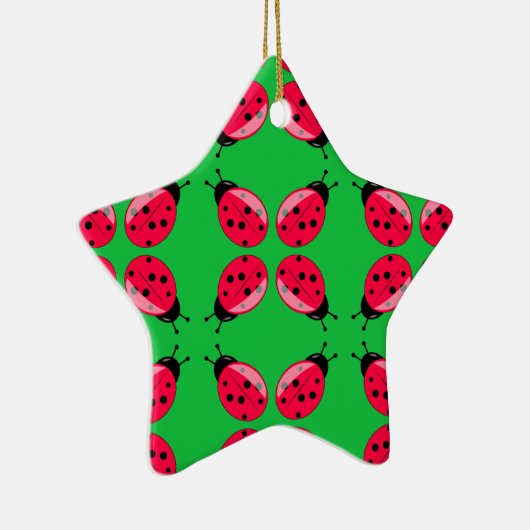 Red Ladybugs Keramisch Ornament (Rechts)