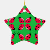 Red Ladybugs Keramisch Ornament (Voorkant)