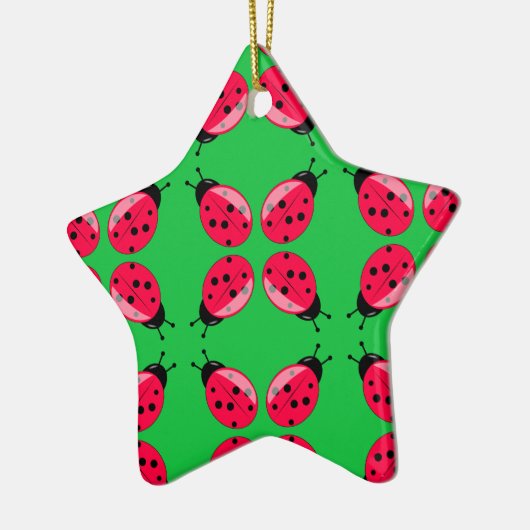 Red Ladybugs Keramisch Ornament (Links)