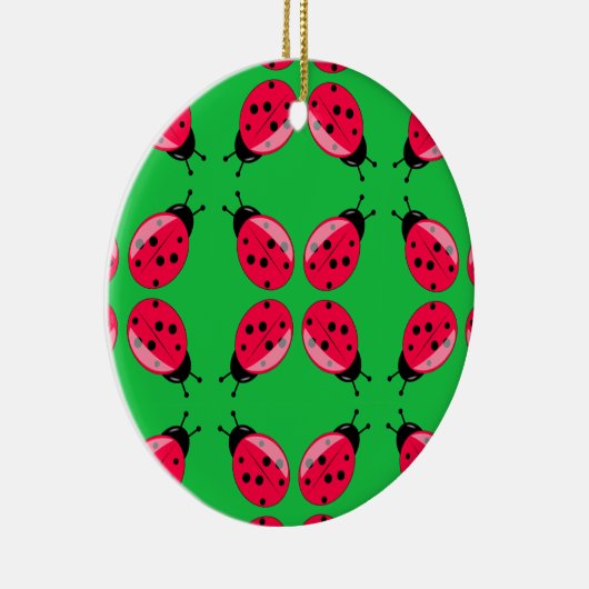 Red Ladybugs Keramisch Ornament (Rechts)
