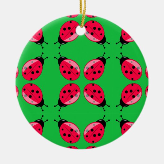 Red Ladybugs Keramisch Ornament (Voorkant)