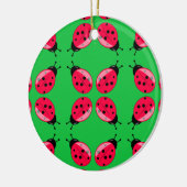 Red Ladybugs Keramisch Ornament (Links)