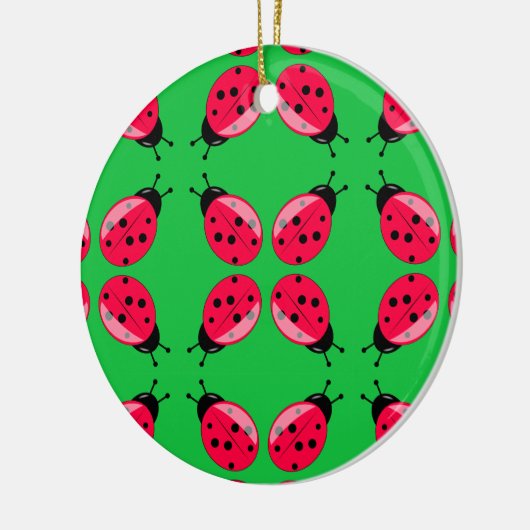 Red Ladybugs Keramisch Ornament (Links)