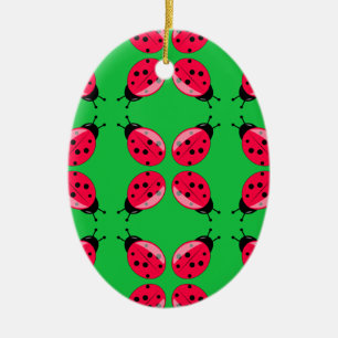 Red Ladybugs Keramisch Ornament